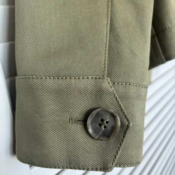 Nordstrom Signature And Caroline Issa Defined Twill Utility Jacket Green Size 4 - Picture 6 of 9